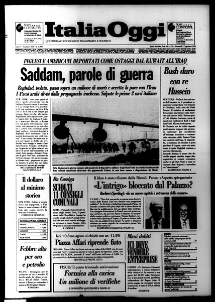 Italia oggi : quotidiano di economia finanza e politica